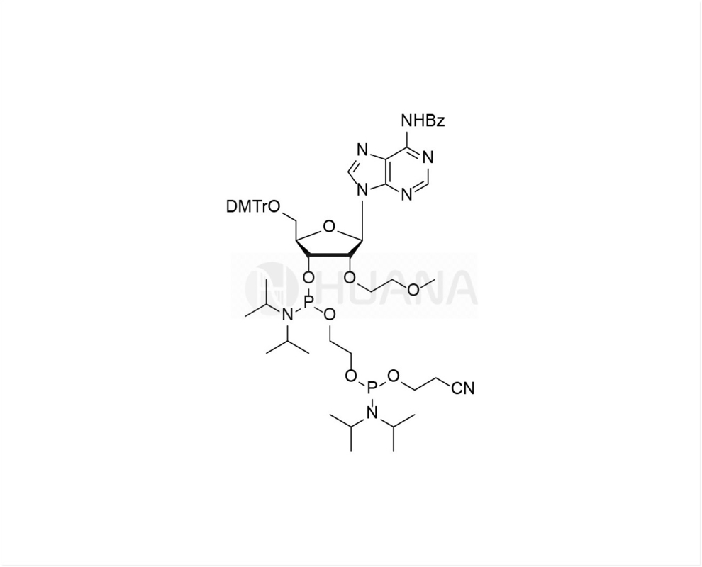 DMTr-2'-O-MOE-rA(Bz)-3'- ((2-cyanoethoxy) ((diisopropylamino) phosphoramidite) -ethyl-diisopropylphosphoramidite