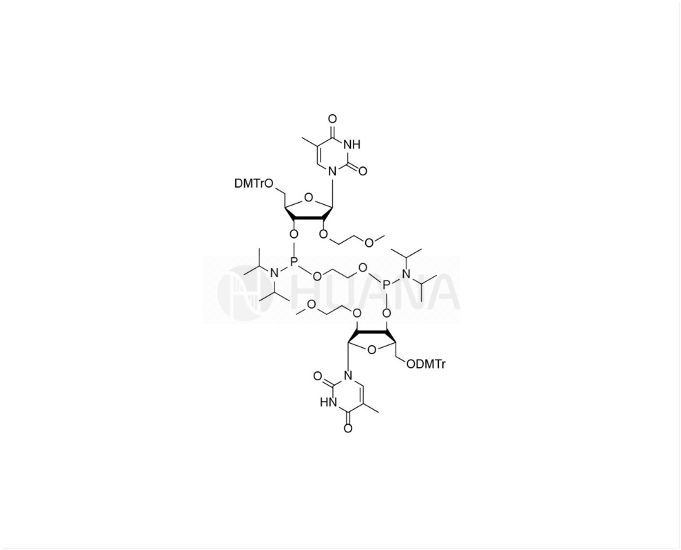 Ethane-1,2-di ((5'-O-DMTr-2'-O-MOE-rT-3'-oxy) -bis ((diisopropylphosphoramidite)