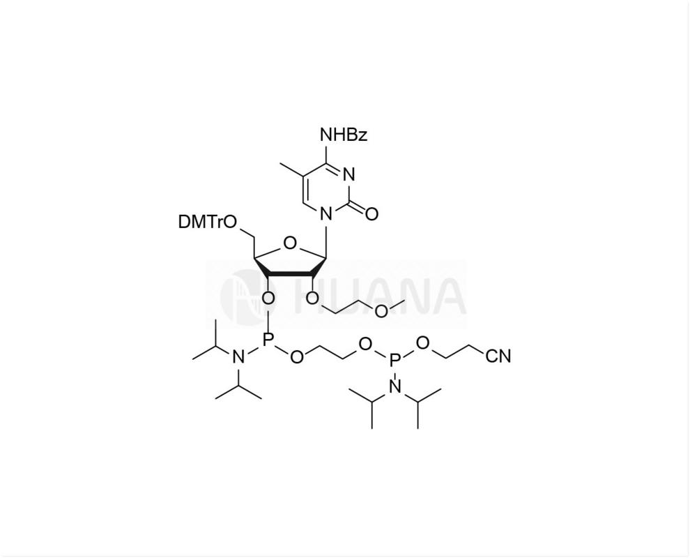 5'-O-DMT-2'-O-MOE-5-Me-rC(Bz)-3'- ((2-cyanoethoxy) ((diisopropylamino) phosphoramidite) -ethyl-diisopropylphosphoramidite